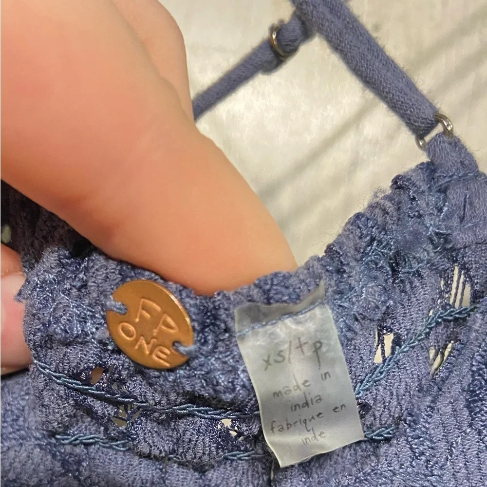 Free People Blue Purple Adella Lace Tie-Dye Mini Dress XS